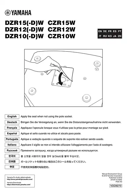 yamaha雅马哈DZRW_DZR-DW_CZRW Complement Manual